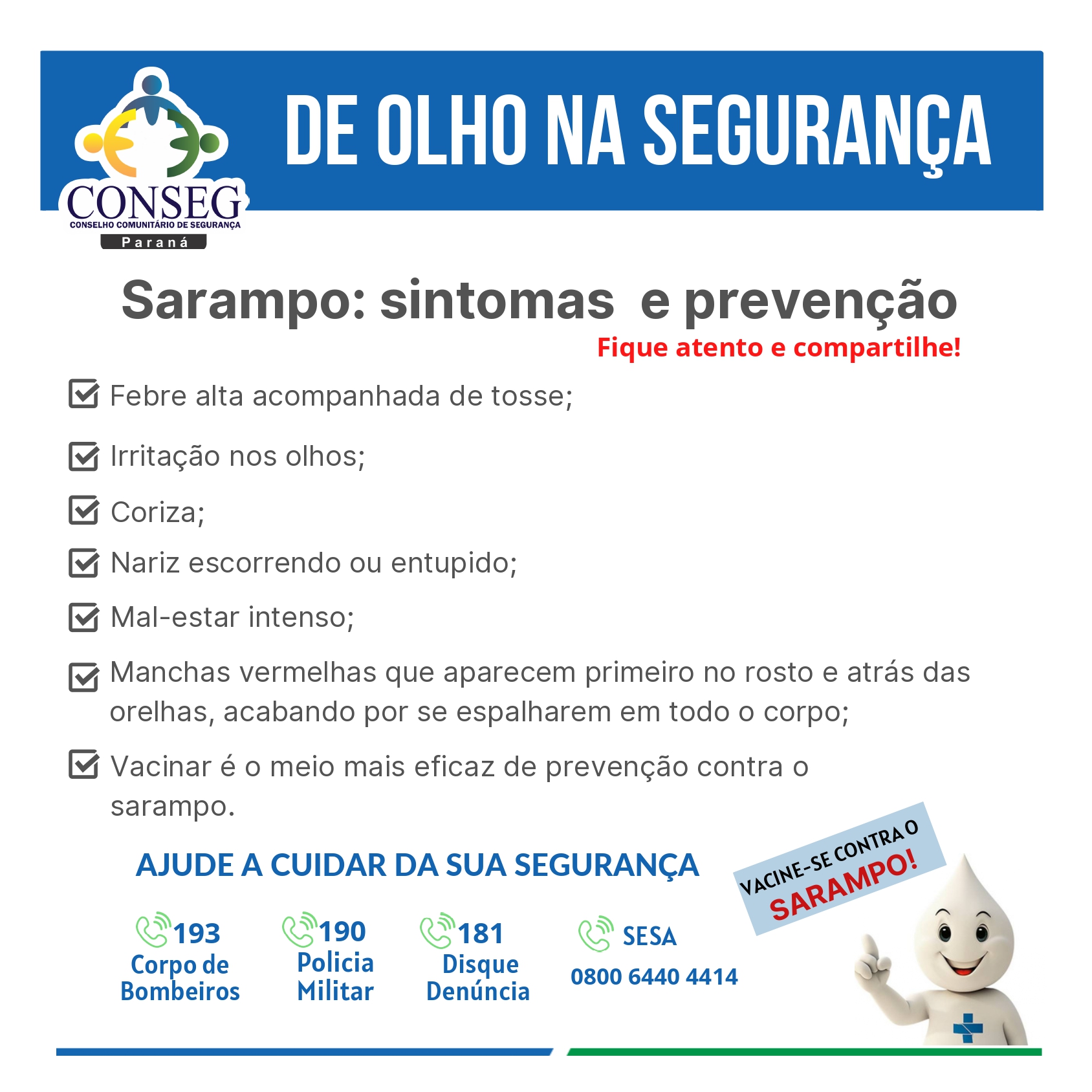 DICAS DE PREVENÇÃO AO SARAMPO