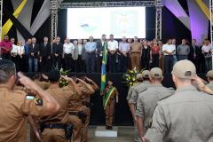 O Governador Beto Richa, participou da solenidade de formatura novos policiais militares e bombeiros, em Ponta Grossa,  campos gerais.