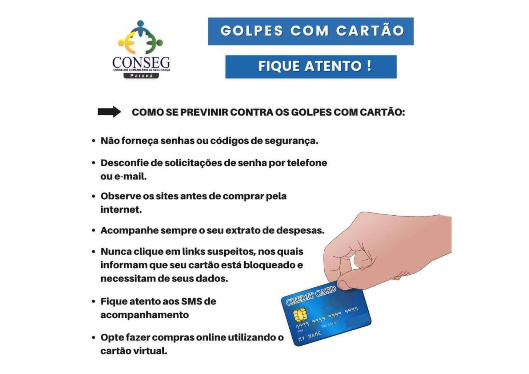 DICAS DE GOLPES COM CARTÃO DE CRÉDITO