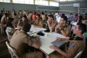 Cadetes da Academia Policial Militar do Guatupe em treinamento com a Rede de Desenvolvimento Local.