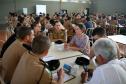 Cadetes da Academia Policial Militar do Guatupe em treinamento com a Rede de Desenvolvimento Local.