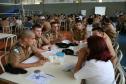 Cadetes da Academia Policial Militar do Guatupe em treinamento com a Rede de Desenvolvimento Local.
