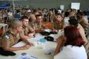 Cadetes da Academia Policial Militar do Guatupe em treinamento com a Rede de Desenvolvimento Local.
