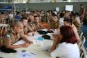Cadetes da Academia Policial Militar do Guatupe em treinamento com a Rede de Desenvolvimento Local.