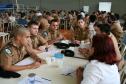 Cadetes da Academia Policial Militar do Guatupe em treinamento com a Rede de Desenvolvimento Local.