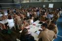 Cadetes da Academia Policial Militar do Guatupe em treinamento com a Rede de Desenvolvimento Local.