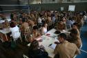 Cadetes da Academia Policial Militar do Guatupe em treinamento com a Rede de Desenvolvimento Local.