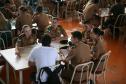 Cadetes da Academia Policial Militar do Guatupe em treinamento com a Rede de Desenvolvimento Local.