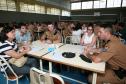Cadetes da Academia Policial Militar do Guatupe em treinamento com a Rede de Desenvolvimento Local.