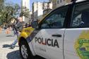 A Polícia Militar do Paraná realiza simulação de dois tipos de acidentes, um com vítima e outro sem, para mostrar em qual caso utilizar o Boletim de Acidentes de Trânsito Eletrônico Unificado (Bateu). Foto: Cabo Daniel Meneghetti.