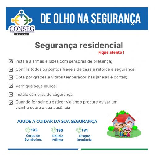 DE OLHO NA SEGURANÇA: SEGURANÇA RESIDENCIAL