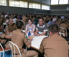 Cadetes da Academia Policial Militar do Guatupe em treinamento com a Rede de Desenvolvimento Local.