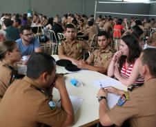 Cadetes da Academia Policial Militar do Guatupe em treinamento com a Rede de Desenvolvimento Local.
