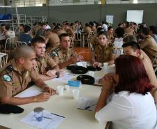 Cadetes da Academia Policial Militar do Guatupe em treinamento com a Rede de Desenvolvimento Local.