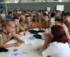 Cadetes da Academia Policial Militar do Guatupe em treinamento com a Rede de Desenvolvimento Local.
