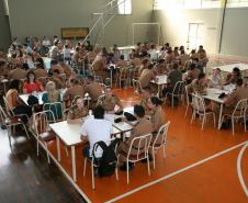 Cadetes da Academia Policial Militar do Guatupe em treinamento com a Rede de Desenvolvimento Local.