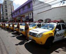 CORNÉLIO PROCÓPIO - Novas viaturas entregues pelo governador Beto Richa, para reforçar a segurança pública da região.Cornélio Procópio, 11/04/2013Foto: Arnaldo Alves / ANPr