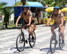 Matinhos, 8 de Janeiro de 2014,Policiamento de Bicicleta,Fotos: Cabo Valdemir da Luz.