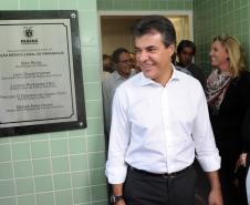 Governador Beto Richa, acompanhado pelo, Secretário de Comunicação Social, Marcelo Catani, Secretário de Segurança, Leon Grupenmacher, Deputado Artagão Junior, Prefeito Edison Kersten e demais autoridades, inaugura a nova sede do IML.Paranaguá, 29/04/2014Foto: Ricardo Almeida / ANPr