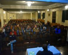 Panorâmica do teatro do Asilo São Vicente, palco das tradicionais reuniões do CONSEG Juvevê
