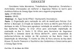 Reunião Pública mensal do CONSEG Água Verde