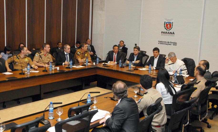 Reunião da cúpula da Segurança Pública com o governador Beto Richa