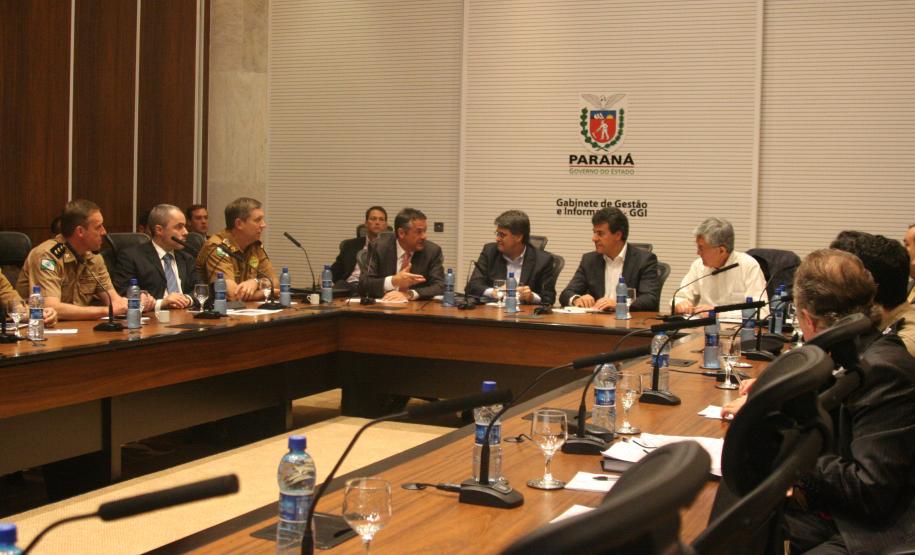 Reunião da cúpula da Segurança Pública com o governador Beto Richa