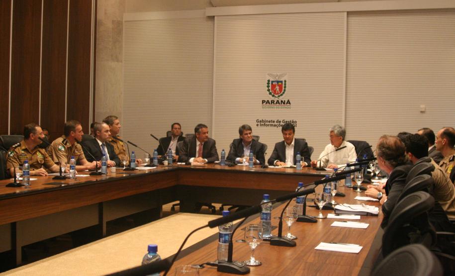 Reunião da cúpula da Segurança Pública com o governador Beto Richa