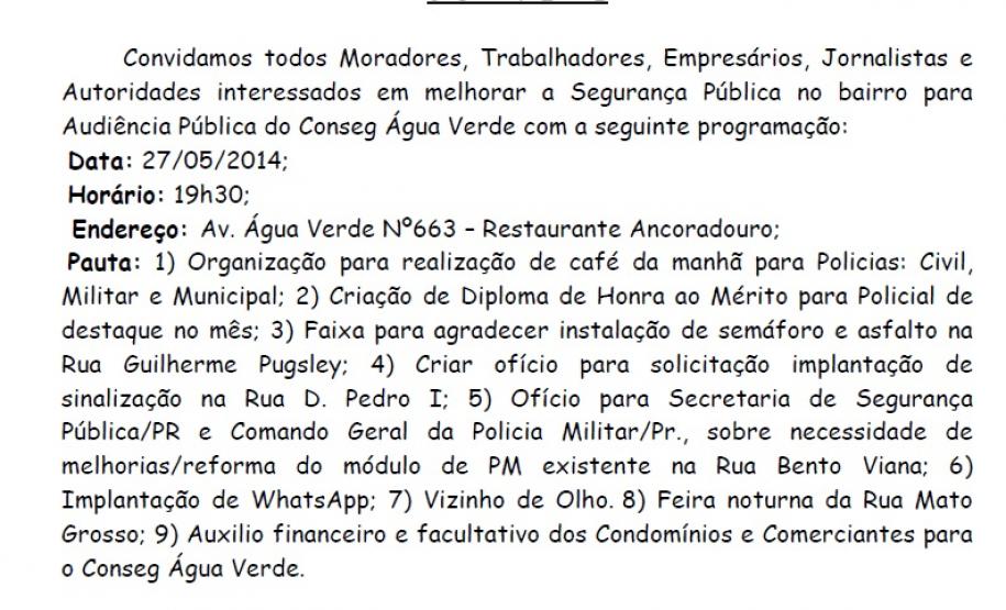 Reunião Pública Mensal