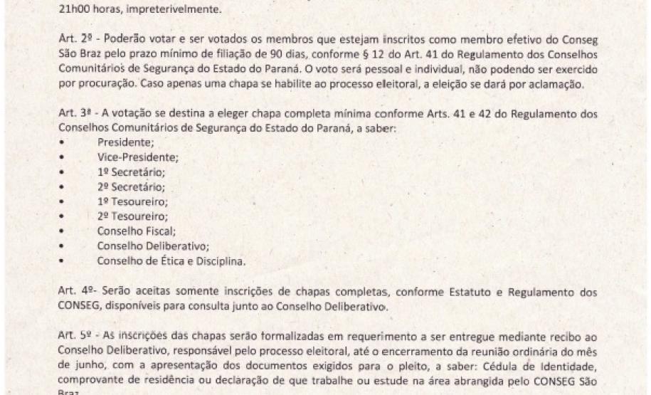 Edital de Convocação CONSEG São Braz 2014 - 2016