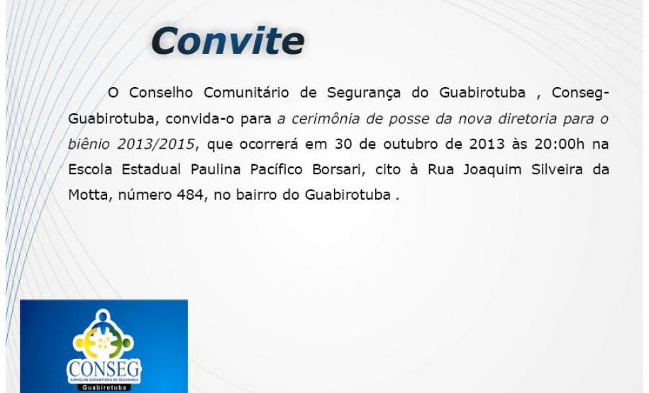 Cerimônia de Posse da nova Diretoria do CONSEG Guabirotuba - Biênio 2013/2015