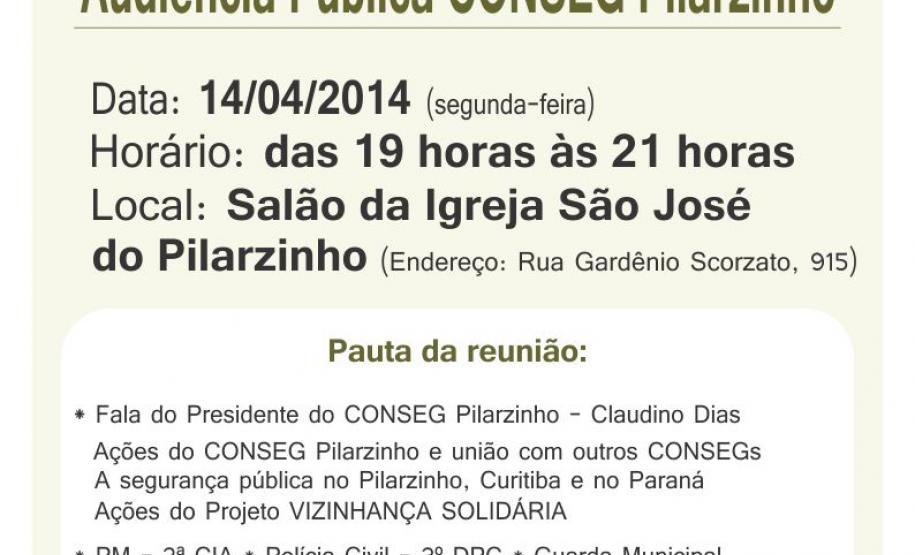 Audiência Pública CONSEG Pilarzinho