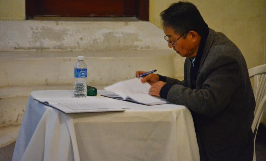 Secretário DANTE TAKASHINA no registro das discussões e pauta da reunião