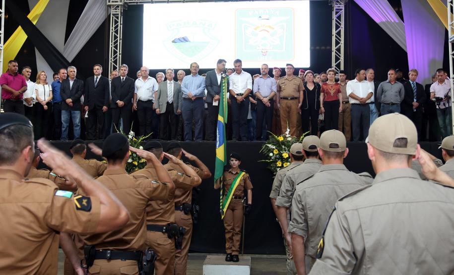 Região dos Campos Gerais recebe reforço no efetivo de segurança O Governador Beto Richa, participou da solenidade de formatura novos policiais militares e bombeiros, em Ponta Grossa, campos gerais.